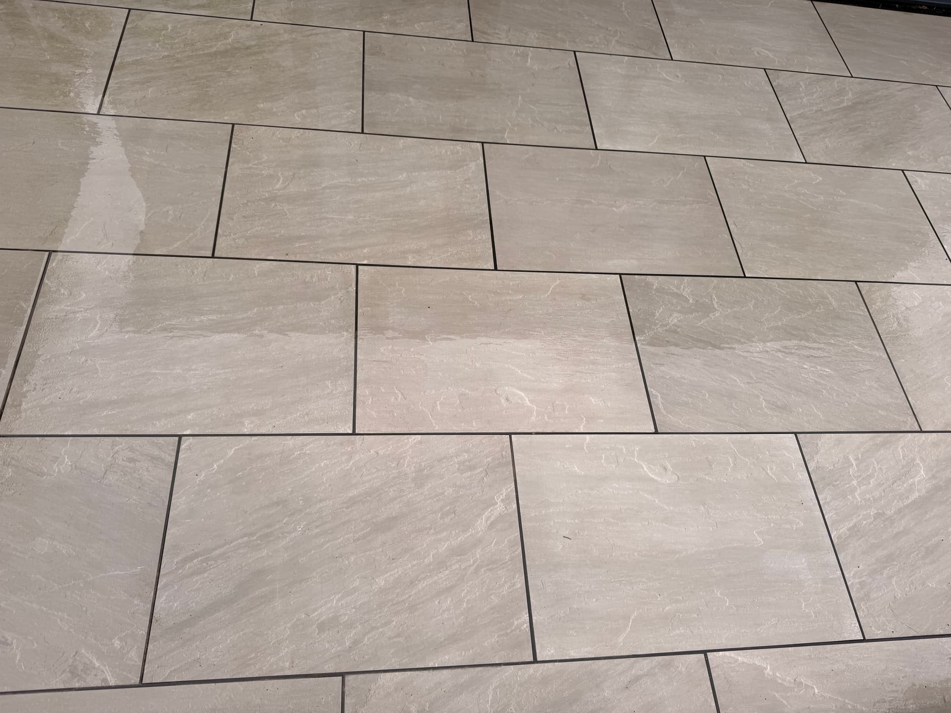 A patio after professional pressure washing